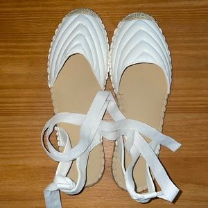 White close toed sandals